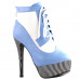 SHOW STORY Retro Lace-Up Stripe Print Platform Stiletto High Heels Ankle Boots