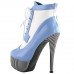 SHOW STORY Retro Lace-Up Stripe Print Platform Stiletto High Heels Ankle Boots