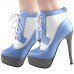 SHOW STORY Retro Lace-Up Stripe Print Platform Stiletto High Heels Ankle Boots