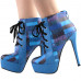 SHOW STORY Retro Lace-Up Check Print Platform Stiletto High Heels Ankle Boots LF80893BU