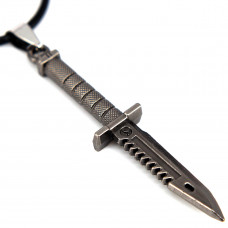 SCOO Unisex Stainless Steel Dagger Knife Biker Pendant Charm Amulet Necklace in Gift Bag 