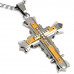 SCOO Men's Large Stainless Steel Gold Silver Cross Biker Pendant Necklace Vintage -with 19 inch Chain SCOO Men's Large Stainless Steel Gold Silver Cross Biker Pendant Necklace Vintage -with 19 inch Chain
