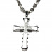 SCOO Polished Silver Stainless Steel Necklace Cross Mens Womens Pendant 20 inches Chain 