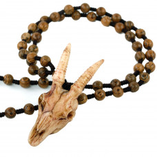 SCOO Handmade Bone Carving Antelope Skull Pendant Tribal Totem Necklace - Outdoor Amulet Jewelry 