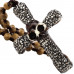 SCOO Fashion Skull Glittery Artificial Gem Cross Amulet Pendant Necklace 