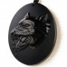 SCOO Hand Carved Natural Genuine Obsidian Wolf Head Amulet Pendant Necklace Amulet Pendant Necklace 
