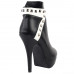 Fab Black White Studs Two Tone Stiletto Platform Ankle Boots