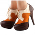 SHOW STORY Retro Brown Beige Lace-Up Platform Stiletto Ankle Boot Bootie