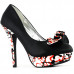 Ladies Black Yellow Two Tone Evening Platform Pumps 