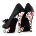 Ladies Black Yellow Two Tone Evening Platform Pumps 