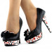 Ladies Black Yellow Two Tone Evening Platform Pumps 