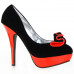 Ladies Black Yellow Two Tone Evening Platform Pumps 