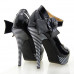 Ladies Flower Ankle Strap Stripe Platform Stiletto EVE Pumps