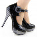 Ladies Flower Ankle Strap Stripe Platform Stiletto EVE Pumps