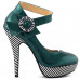 Ladies Flower Ankle Strap Stripe Platform Stiletto EVE Pumps