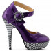 Ladies Flower Ankle Strap Stripe Platform Stiletto EVE Pumps