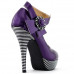 Ladies Flower Ankle Strap Stripe Platform Stiletto EVE Pumps