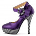 Ladies Flower Ankle Strap Stripe Platform Stiletto EVE Pumps