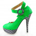 Ladies Flower Ankle Strap Stripe Platform Stiletto EVE Pumps