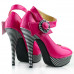 Ladies Flower Ankle Strap Stripe Platform Stiletto EVE Pumps