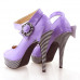 Ladies Flower Ankle Strap Stripe Platform Stiletto EVE Pumps