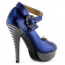 Ladies Flower Ankle Strap Stripe Platform Stiletto EVE Pumps