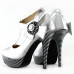 Ladies Flower Ankle Strap Stripe Platform Stiletto EVE Pumps