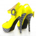 Ladies Flower Ankle Strap Stripe Platform Stiletto EVE Pumps