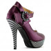 Ladies Flower Ankle Strap Stripe Platform Stiletto EVE Pumps