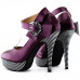 Ladies Flower Ankle Strap Stripe Platform Stiletto EVE Pumps