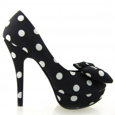 Ladies Sexy Spot Polka Dots Platform Stiletto Party Pumps