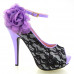 Show Story Sexy Lace Peep Toe Flowers Stiletto High Heel Platform Shoes
