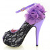 Show Story Sexy Lace Peep Toe Flowers Stiletto High Heel Platform Shoes