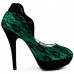 Ladies Black Lace Floral Print EVE Platform Stiletto Shoes