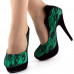 Ladies Black Lace Floral Print EVE Platform Stiletto Shoes