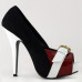 Hot Three Tone Peeptoe Buckle Platform High Heel Party Pumps