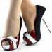 Hot Three Tone Peeptoe Buckle Platform High Heel Party Pumps