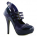 Ladies Fab Black 3 Buckles Cut-out Platform EVE Stilletto Heels