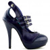 Ladies Fab Black 3 Buckles Cut-out Platform EVE Stilletto Heels
