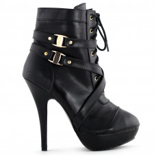 Sexy Punk Strap Buckles Zip High Heel Platform Ankle Boots