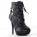 Sexy Punk Strap Buckles Zip High Heel Platform Ankle Boots