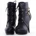 Sexy Punk Strap Buckles Zip High Heel Platform Ankle Boots