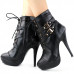 Sexy Punk Strap Buckles Zip High Heel Platform Ankle Boots