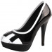 Black White Piano Print Two Tone Platform High Heel Stiletto Pumps