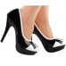 Black White Piano Print Two Tone Platform High Heel Stiletto Pumps