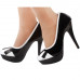 Black White Piano Print Two Tone Platform High Heel Stiletto Pumps