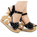 Gothic Punk Spike Wooden Look Wedge Platform Club Clogs Sandals