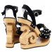 Gothic Punk Spike Wooden Look Wedge Platform Club Clogs Sandals