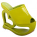 SHOW STORY Retro Green Heart Heel Wedge Wedding Slip-ons Sandals