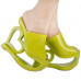 SHOW STORY Retro Green Heart Heel Wedge Wedding Slip-ons Sandals
